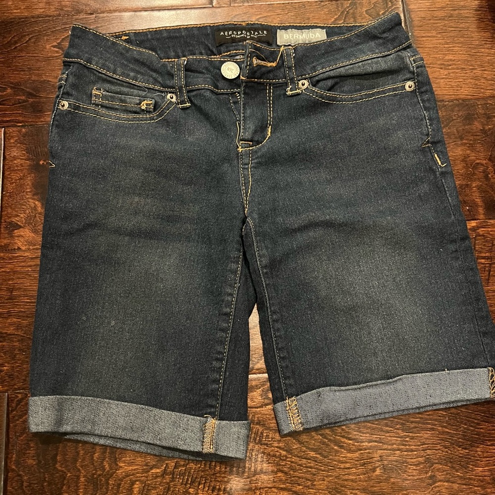 Aeropostale Dark Denim Bermuda Shorts